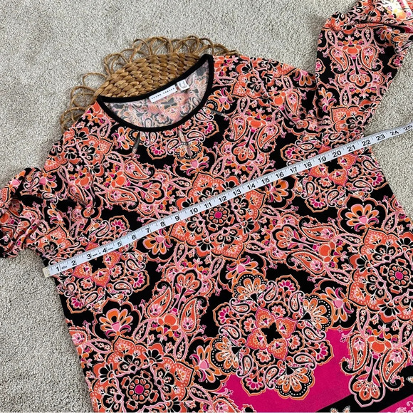 Susan Graver Bundle (2) Long Sleeve Printed Blouse Top Tunic Jersey Boho Size L - Picture 7 of 15